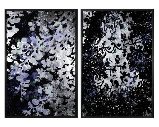 Floral Fantasy (set Of 2) - 40" X 60" - Charcoal Frame