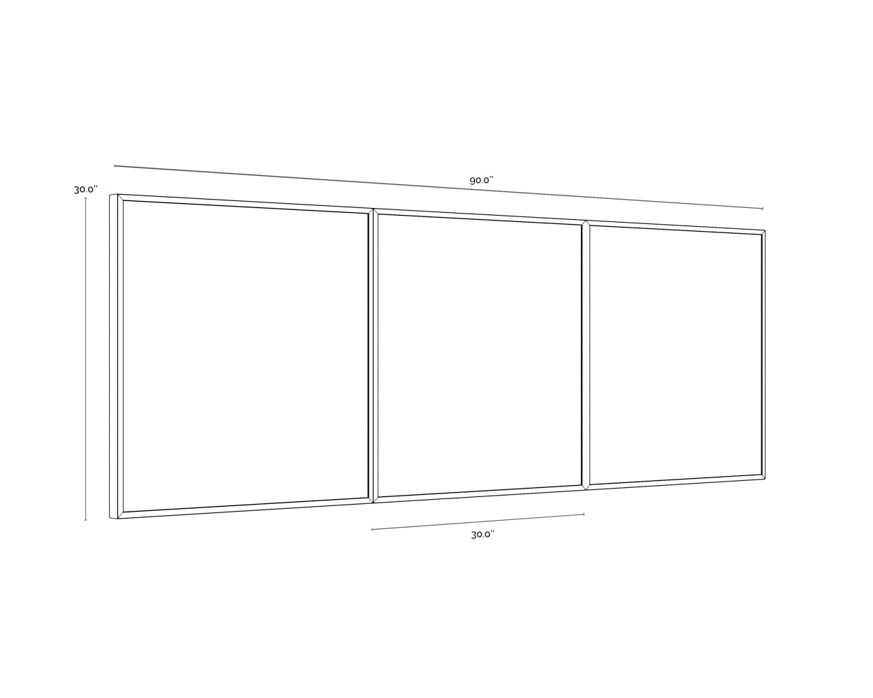 A wireframe image of the product with dimensions shown