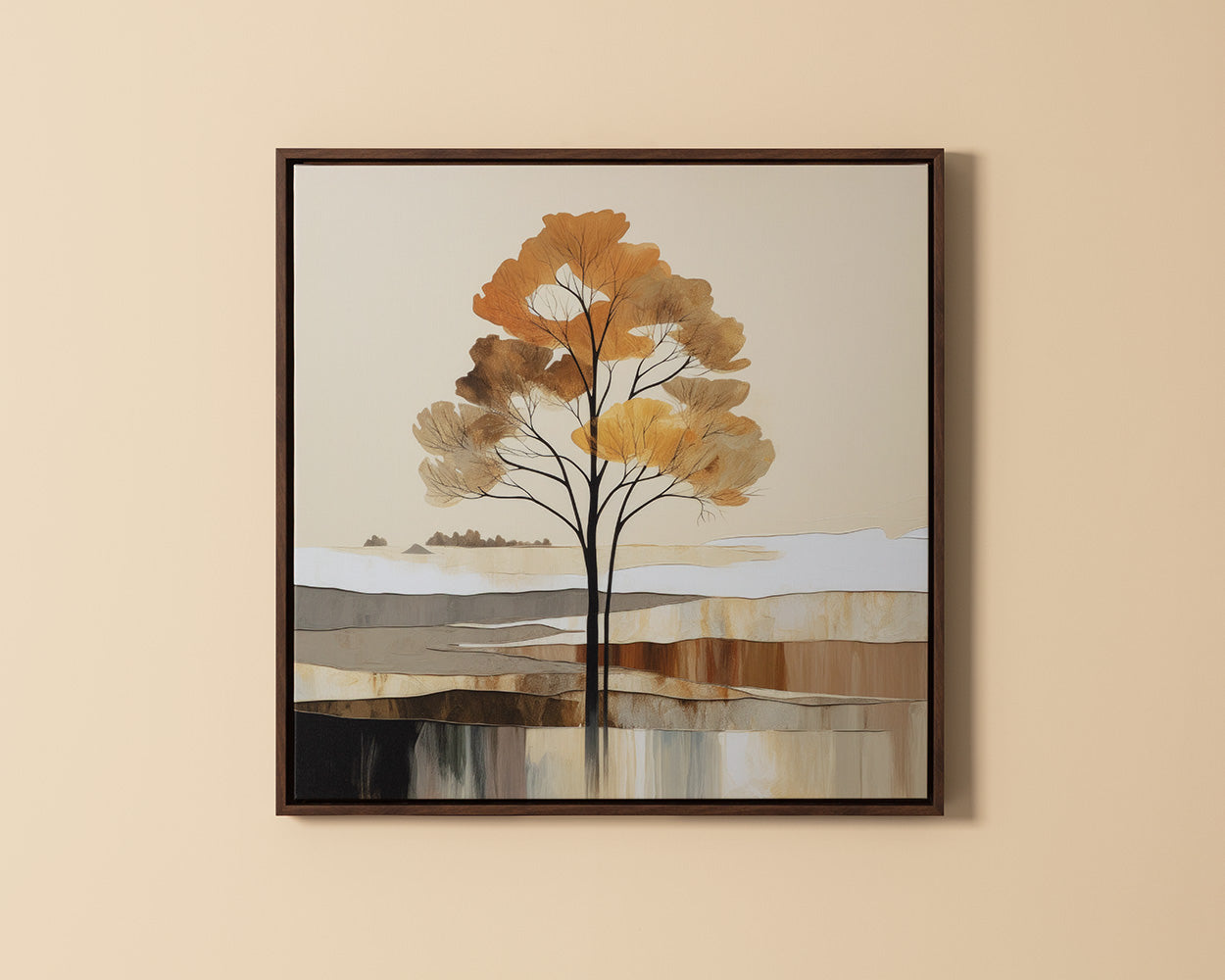 Still September - 30" X 30" - Brown Floater Frame
