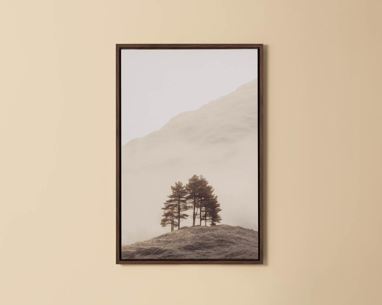 Together Alone I - 20" X 30" - Brown Floater Frame