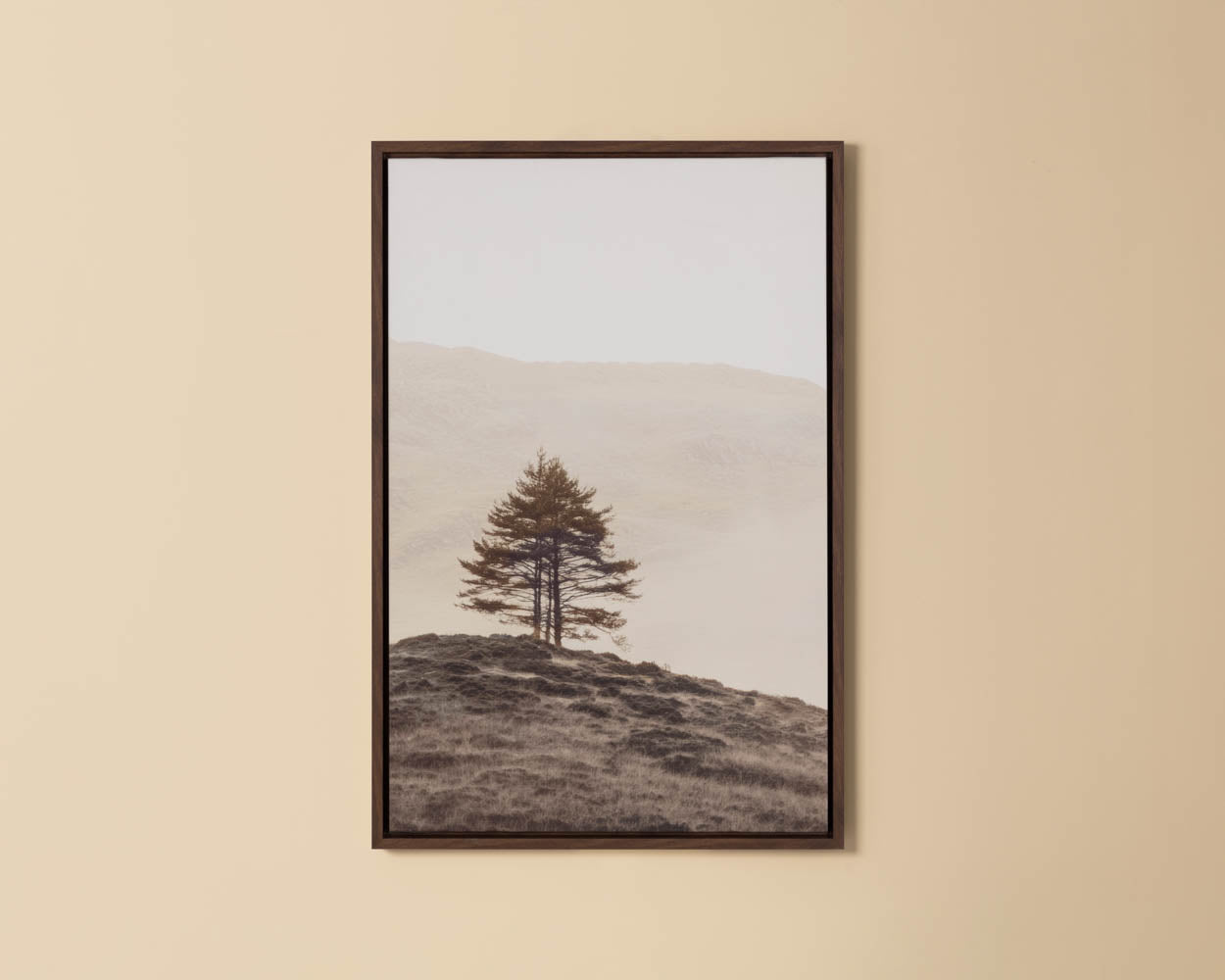 Together Alone II - 20" X 30" - Brown Floater Frame