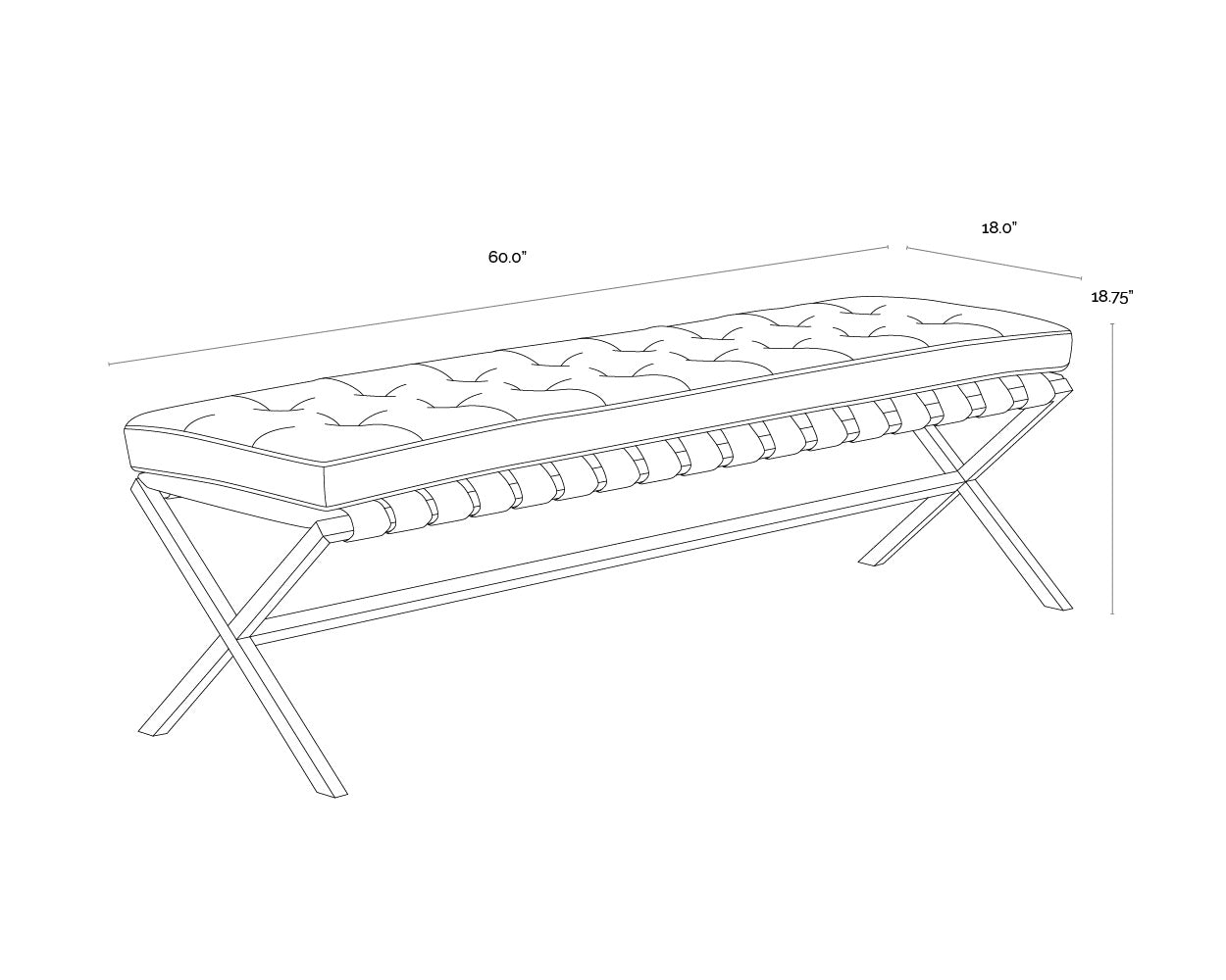 A wireframe image of the product with dimensions shown