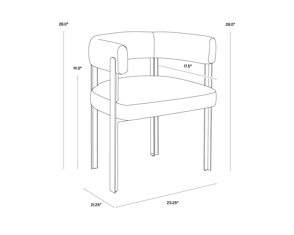 A wireframe image of the product with dimensions shown
