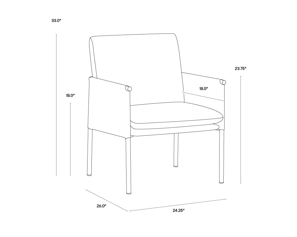 A wireframe image of the product with dimensions shown