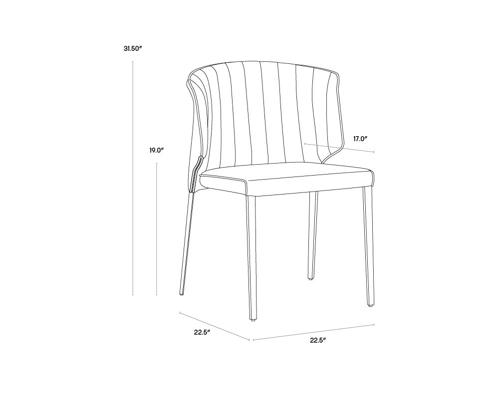 A wireframe image of the product with dimensions shown