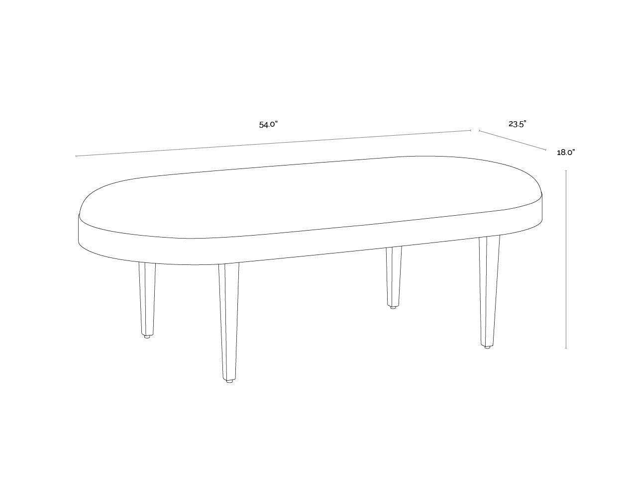 A wireframe image of the product with dimensions shown