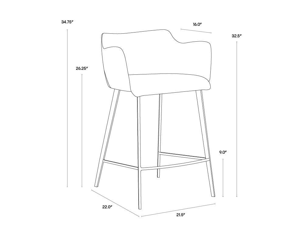 A wireframe image of the product with dimensions shown