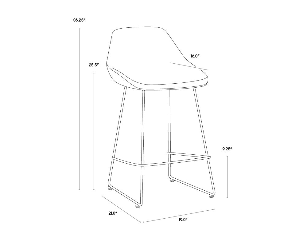A wireframe image of the product with dimensions shown