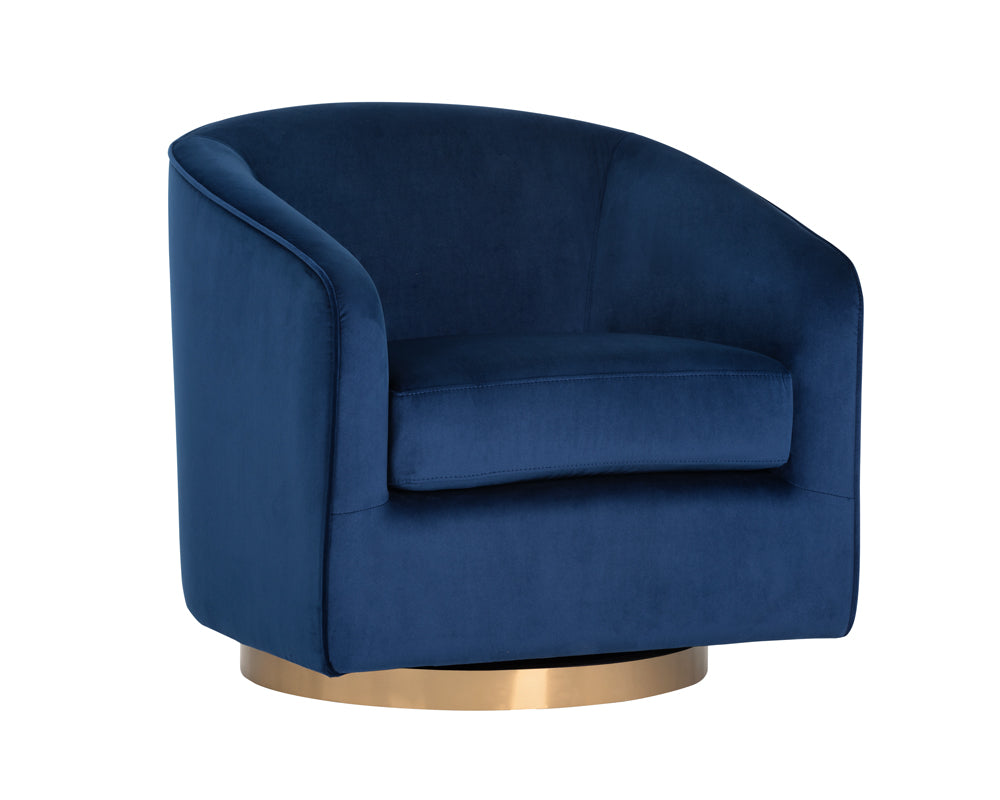 Navy velvet swivel discount chair