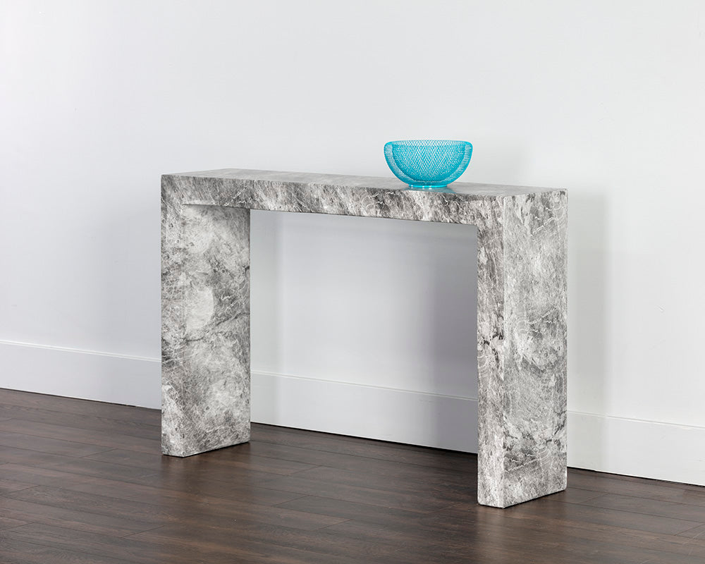 Axle Console Table - Marble Look