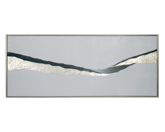 Frequency - 72" X 30" - Silver Floater Frame